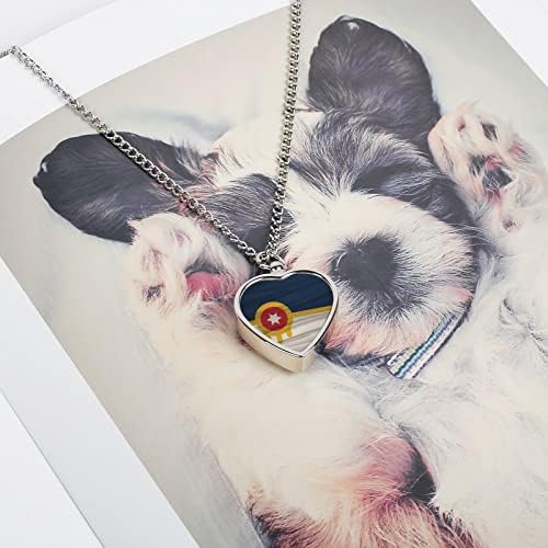 דגל של טולסה כלב אפר כד שרשרת חתול שריפת גופות תכשיטי זיכרון מזכרת אפר מחזיק מתנות עבור חיות מחמד מאהב