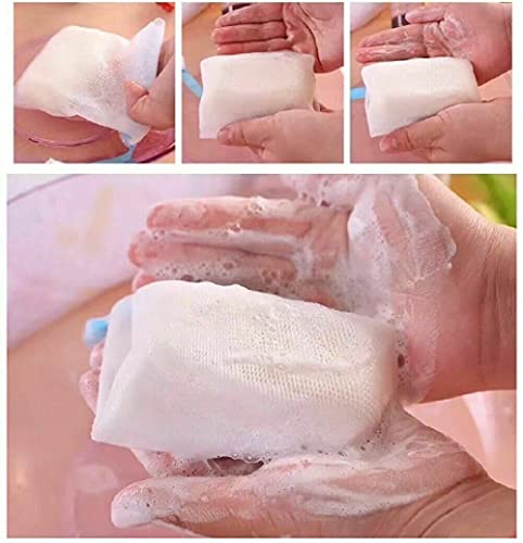 10 יחידות פילינג רשת סבון פאוץ בועת קצף שכבה כפולה נטו סבון שק שומר פאוץ שרוך מחזיק שקיות, 5. 5 אינץ
