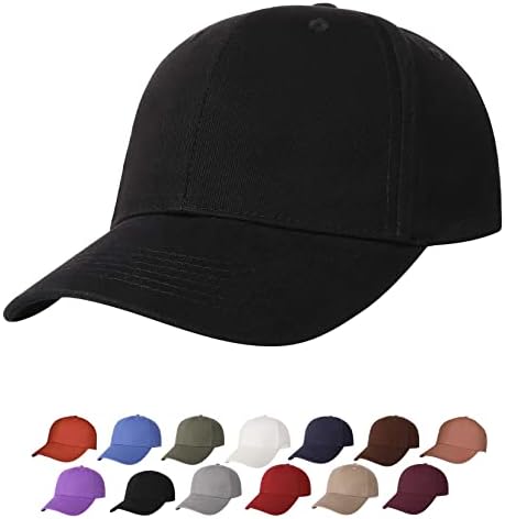 קלאסי כותנה מובנה בייסבול כובעי מתכוונן לגברים נשים בסיסי רגיל ריק אימון כדור כובעים