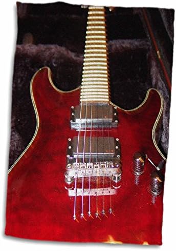 3D רוז מקרוב גיטרה אדומה TWL_35380_1 מגבת, 15 x 22