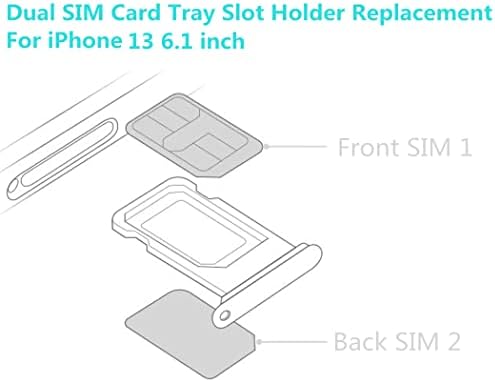 LNONLS החלפת מחזיק מכשיר מגש SIM כפול של LNONLS לאייפון 13 6.1 אינץ