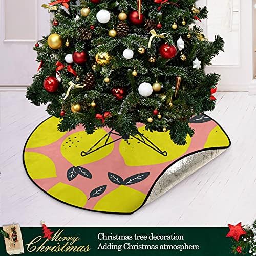 לימונים טריים עוזבים מחצלת עץ חג המולד עץ עמיד למים שטיח מחצלת מגש מתחת לאביזר עץ חג המולד למגן