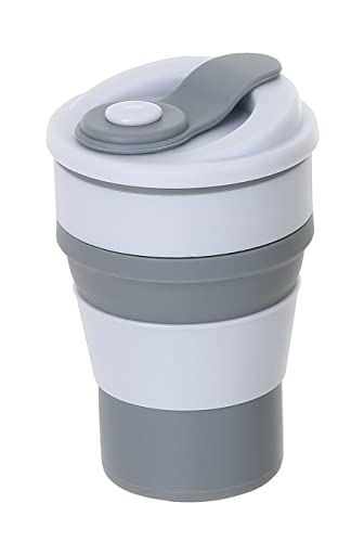 YBM בית סיליקון כוס נסיעות מתקפלת עם מכסה - כלי שתייה מתקפלים סיליקון בלתי ניתנים לשבירה לקמפינג ולטיולים,