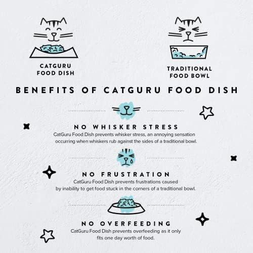 קערות חתולים של Catguru, קערת מזון לחתול חינם, עייפות תבליטים, קערת חתולים רחבה, קערות מזון לחתולים,