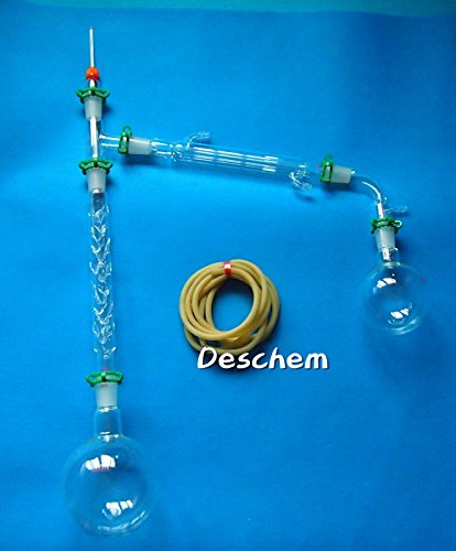 Deschem 1000 מל, 24/40, מכשירי זיקוק, ערכת כלי זכוכית במעבדה, עמודת ויטרו של 200 ממ