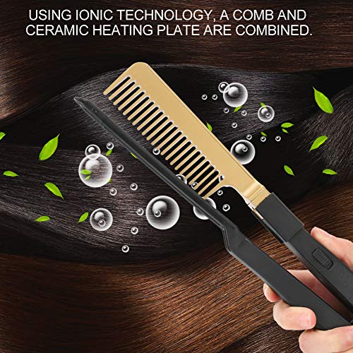 מסרק חימום חשמלי, מסרק שיער עמיד לשיער עמיד בחום ברזל, שימש, שימוש ברטוב שימוש במברשת חמה, כלי שיער נייד