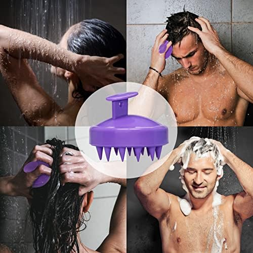 Beilaeeea Shampoo מברשת קרקפת קרקפת מברשת שיער ומברשת גוף, עם עיסוי קרקפת סיליקון רך, קרצוף למקלחת, המשמשת לנשים