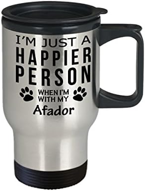 חובב כלבים טיול ספל קפה - אדם מאושר יותר עם מתנות הצלה של בעל אפאדור -פאט