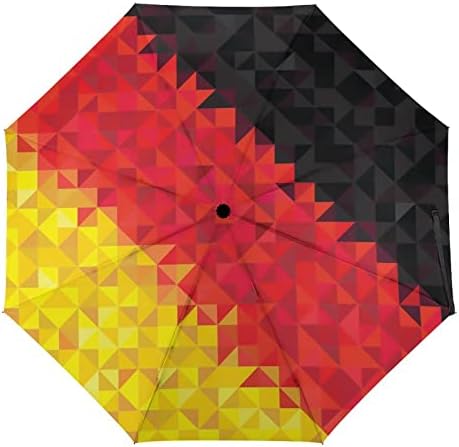 גרמניה דגל גיאומטרי מטריית נסיעות מטרייה מתקפלת עמידה לרוח לגשם מטריה ניידת פתיחה וסגירה אוטומטית