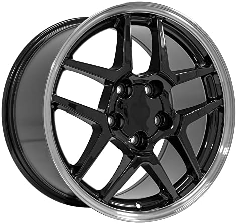 OE Wheels LLC 17 אינץ 'חישוקים בכושר CORVETTE CAMARO C5 Z06 בסגנון שחור 17X9.5 סט חישוקים