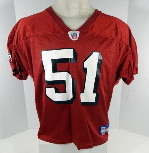2007 סן פרנסיסקו 49ers 51 משחק נעשה שימוש באדום תרגול ג'רזי DP08218 - משחק NFL לא חתום בשימוש בגופיות
