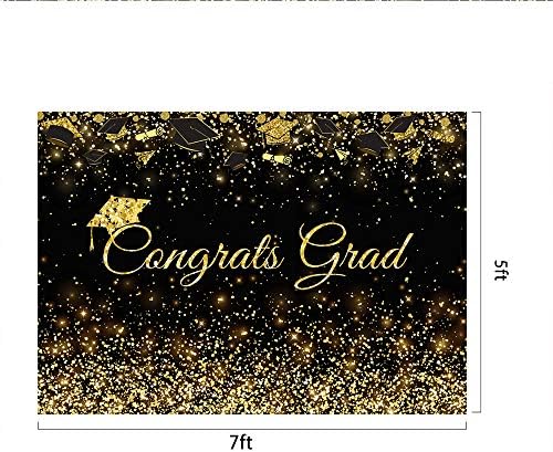 כיתת לופארי של 2023 מזל טוב לדרגת תפאורת נצנצים מוזהבת שחורה מברכת חגיגת סיום זהב חגיגת מסיבת נשף