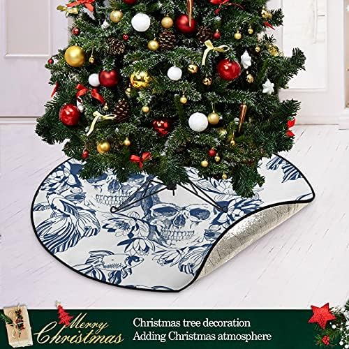 פרח גולגולת כחולה מחצלת עץ חג המולד עץ עץ עץ עץ מגש שטיח מחצלת תחת עץ חג המולד אביזר עץ לחג המולד קישוטי מסיבת