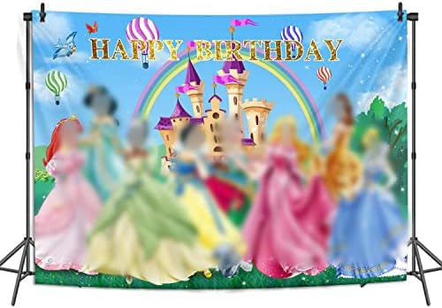 בנות יום הולדת צילום רקע קשת טירה אגדה שמלת בעלי חיים ורוד גליטר צילום רקע ילדים בנות יום הולדת ספקי צד