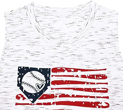 בייסבול טנקי למעלה נשים אמריקה דגל בייסבול גרפי וסטים מקרית שרוול בייסבול משחק חולצה