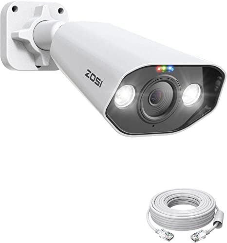 ZOSI ZG1828D 4K POE מצלמת IP 8MP מצלמת אבטחה חיצונית עם שיחות דו כיווניות, ראיית לילה צבעונית, התראות
