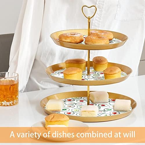 קינוח כוס עוגת דוכן, שולחן קישוט לחתונה מסיבת יום הולדת חגיגה,חלקה סושי צמח צבעוני דפוס
