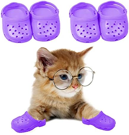 טיקטוק חמוד חתול קרוקס צבעים בוהקים חתול סנדלי רק לחתולים, חיות מחמד דקורטיבי קרוקס עבור קטן חתולים וכלבים תמונה