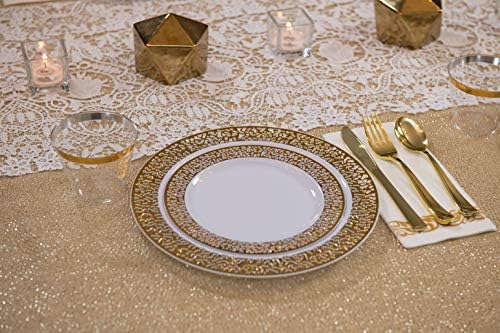 מגבות ידיים דקורטיביות, פרחי זהב 100 יחידות, מגבות אורח חד פעמיות -ארוחת ערב רשמית, יום נישואין