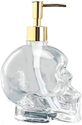 123 אמנות זכוכית גולגולת מתקן סבון קרם בקבוק סבון בקבוק עם משאבת