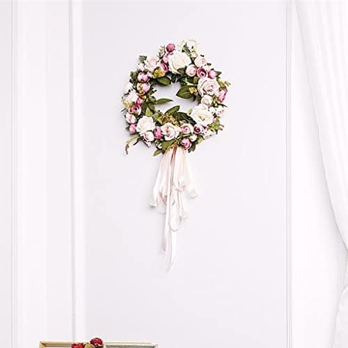 דלת זר פרחוני ורד פרחוני דלת קיר תלויה קישוט חלון זרים קישוט לחתונה