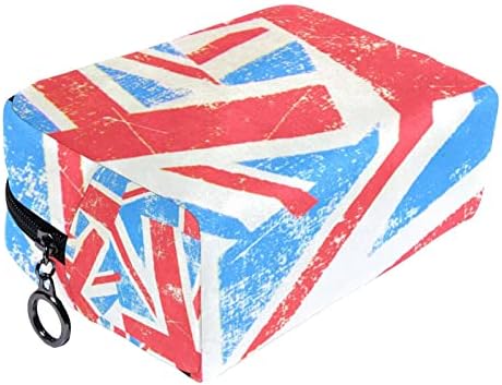 תיק טיול טיול תלייה, מארגן איפור נייד, מחזיק קוסמטיקה למברשות מברשות, דגל אמנות וינטג 'בבריטניה