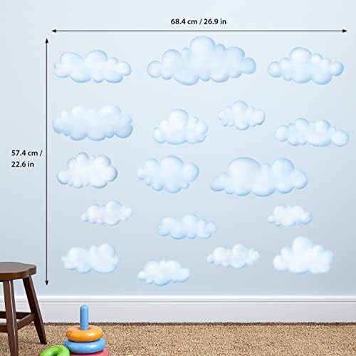 Decowall DS-8030 עננים לילדים מדבקות קיר מדבקות קיר מקלפים ומדבקות קיר נשלפות למקל לילדים חדר שינה