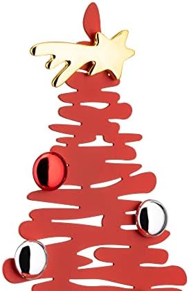 נביחת אלסי לחג המולד BM06/30 R - עיצוב קישוט חג המולד בצורת עץ, נירוסטה, אדום