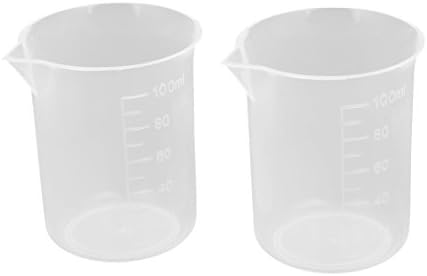 AEXIT 100 מל PP מד אמצעי מדידה מודדה מיכל כוס מעבדת מעבדה ברורה 2 יחידות