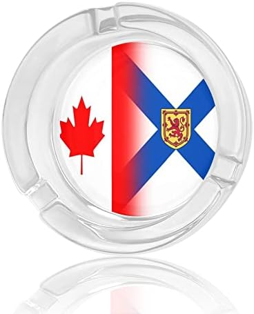קנדה נובה סקוטיה דגל מאפרות מזכוכית לסיגריות וסיגרים מחזיק מארז מגש אפר עגול למתנת קישוט שולחן עבודה שולחן