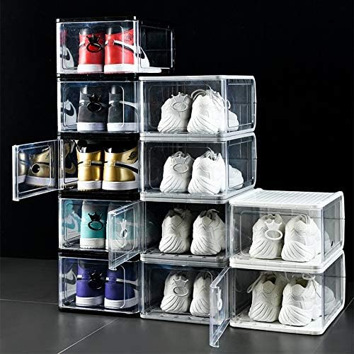 קופסאות אחסון של קופסאות נעליים שקופות של ANNCUS מארגן מארגן מארגן מארגן ארון נעליים מנותק מפלסטיק 1/2 יחידות