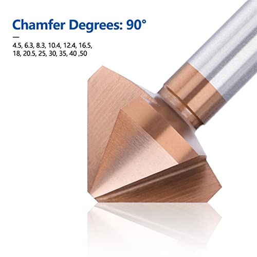 Chamfer 4.5-50 ממ 3 חליל 90 מעלות קידוח מצופה חור מתכת מעץ חור מתכת מקדח קידוח קידוח 1 pcs