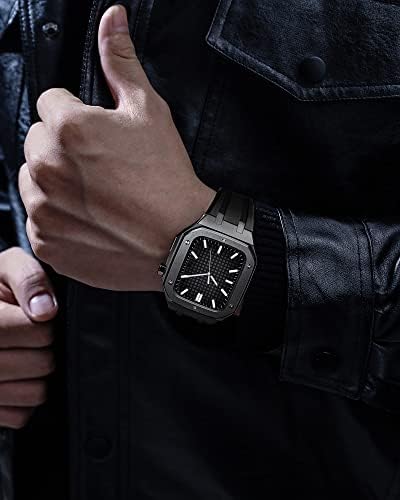CNHKAU ללהקת Apple Watch 45 ממ/44 ממ עם מארז פגוש, מקרה עמיד למגן מחוספס עם פס רצועות ספורט עבור IWatch 7/6/5/4/SE