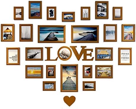 Ydxny צילום קיר קיר סלון בצורת לב קישוט קיר קישוט שטוף צילום צילום קיר חדר שינה אהבה מסגרת תמונה תלויה קיר