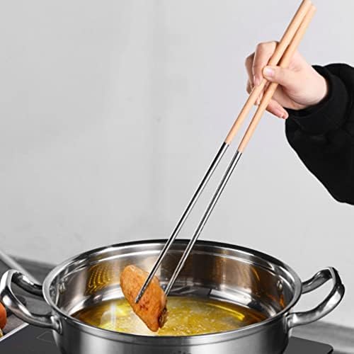 כלי אוכל קמפינג קמפינגים מקלות אכילה בבישול מתכת: מטגנים מקלות אכילה 40 סמ 2 זוגות מקלות סיר חמים מקלות
