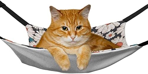 חתול ערסל דייזי פרח חתול מיטת כלוב חלון מוט תליית שטח חיסכון עבור חיות מחמד קטנות 16.9& 34; איקס13