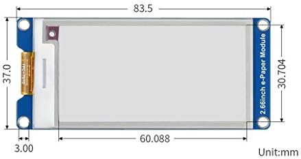 Coolwell Waveshare 2.66 אינץ 'נייר E-Paper E-Incure מודול לתצוגה של פטל PI/JETSON NANO, 296 × 152 פיקסלים,