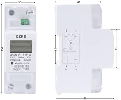IRFKR DDS226D-2P LCD מד אנרגיה DIN-RAIL חד-פאזי 65A 100A 220V 230V 50Hz 60Hz ייצוא ייבוא ​​אנרגיה