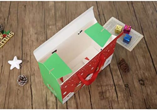6 יחידות תיבת אריזת מקרה מתנות פתוח עיצוב נייר מיכל אחסון פאוץ עם ידיות-גדול גודל