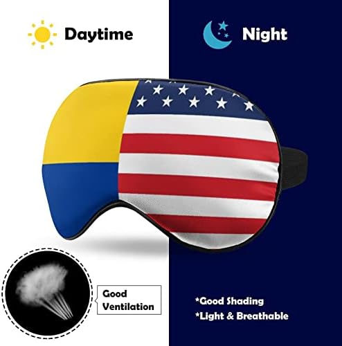 דגל אמריקאי של קולומביה מסכת עיניים שינה מצחיקה כיסוי עיניים מכוסות עיניים עם רצועה מתכווננת לצלליות לנשים גברים