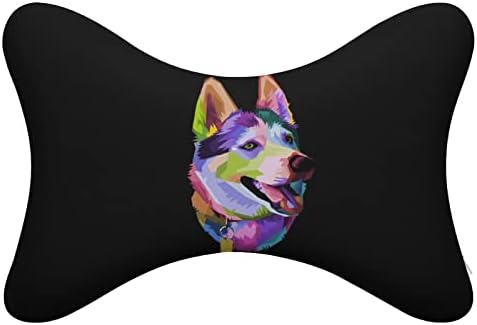 כלב צרוד חמוד על כרית צוואר פופ אמנות של 2 כרית כריות כריות ראש רכב בצורת עצם