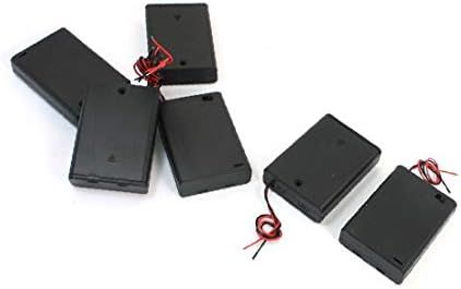 אקס-דריי 6 יחידות מארז תיבה מחזיק סוללה חשמלית עופרת 3 על 1.5 וולט שחור + כובע (6 יחידות סקאטולה פורטוטנסילי