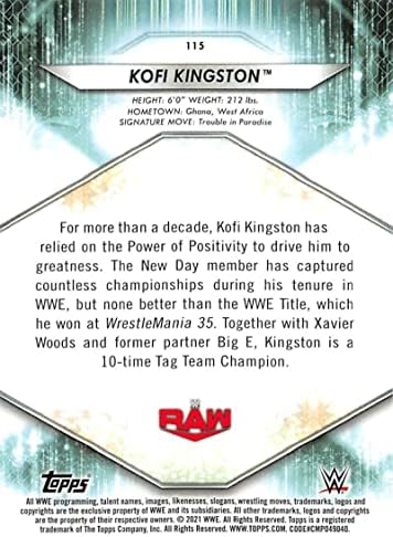 2021 Topps WWE 115 קופי קינגסטון כרטיס מסחר בהיאבקות