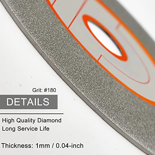 Diamond Diamond Diamond דיסק ברכיים 4 אינץ '180 חצץ, ארבור 5/8 אינץ', גלגל הברכיים שטוח יהלום