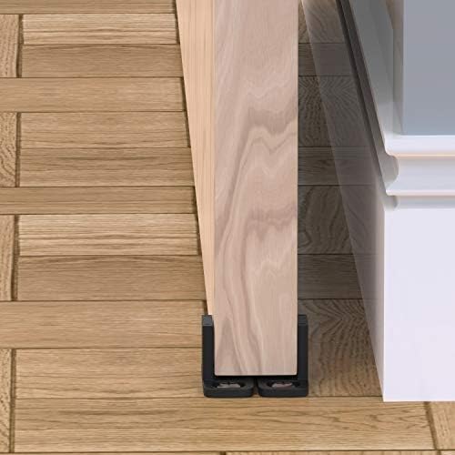 מדריכי רצפת דלתות האסם של הזזה - מדריכי דלת ארון שחור על ידי חומרת אי - מדריך מסלול תחתון רכוב על
