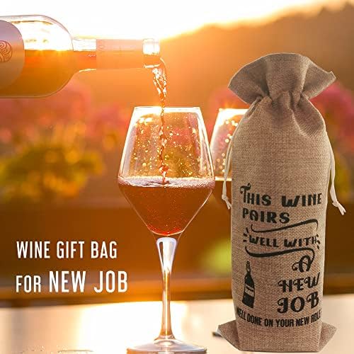 מחונן לוגאר זוגות היטב עם תיק יין חדש לעבודה, מתנות עבודה חדשות לעמיתים לעבודה, מזל טוב מתנות עבודה חדשות