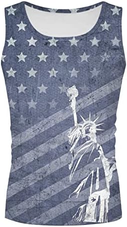 BMISEGM חולצות קיץ חולצות קיץ מזדמן יום עצמאות אמריקני חדש כותנה תלת מימד הדפס טנק גברים מזדמנים