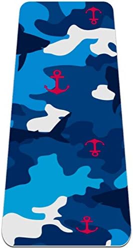 יוניסי רוזי עוגן כחול כריש כחול הסוואה עבה החלקה תרגיל כושר 1/4 מזרן יוגה עבור יוגה פילאטיס & קומה