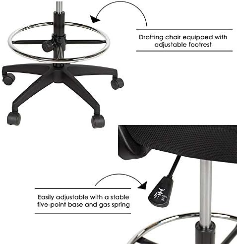 ניסוח כיסא גבוה משרד כיסא עומד שולחן כיסא רשת כיסא מחשב מתכוונן גובה עם תמיכה המותני להעיף את זרועות מסתובב מתגלגל