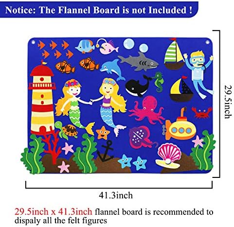 מלאכת אוקיינוס בעלי חיים צעצועי הרגיש / פלנל לוחות סיפורים דמויות סטי עבור בגיל רך 40 חתיכות פעוטות תחת ים ילדים